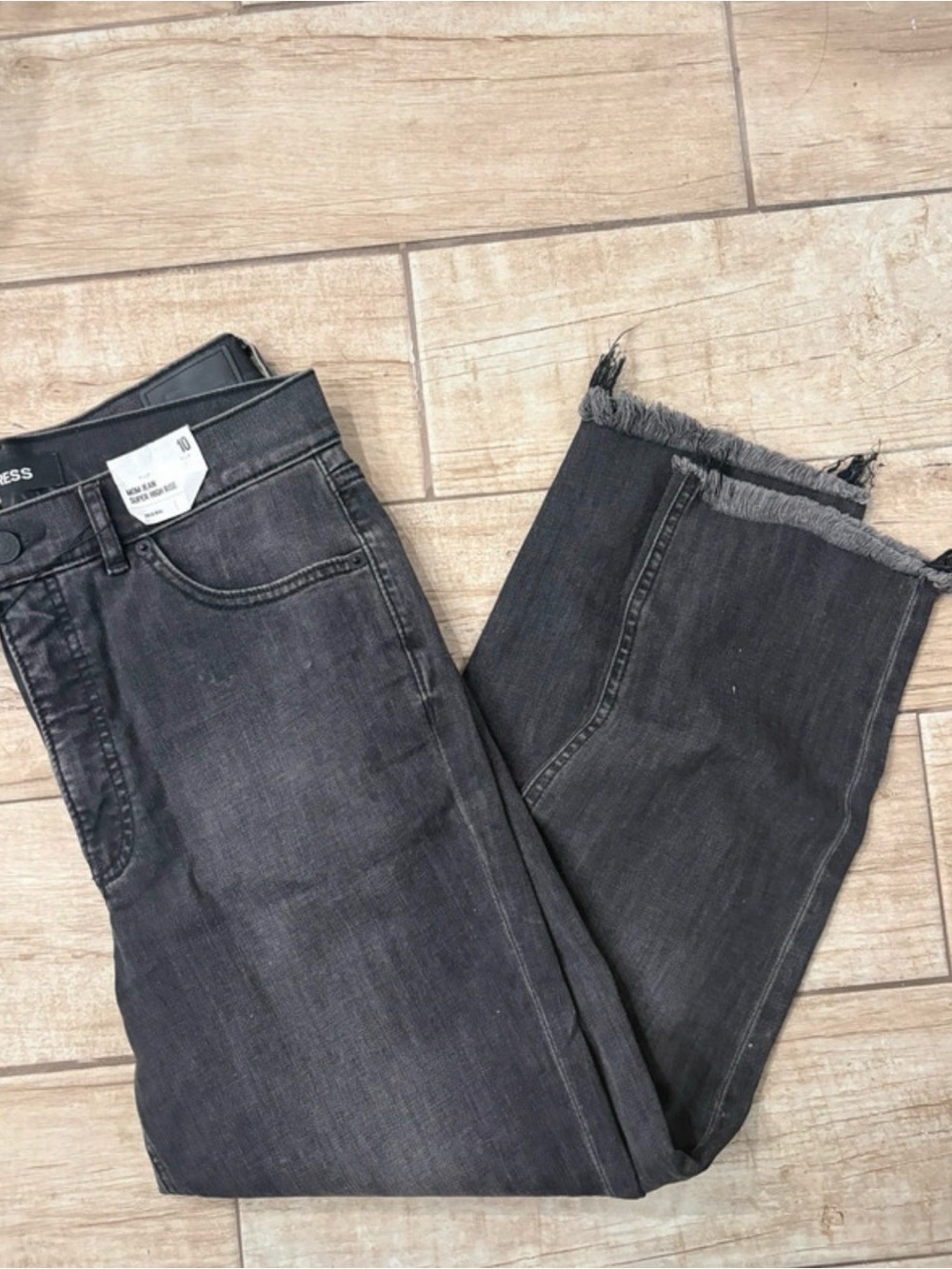 Express Black Mom Jeans